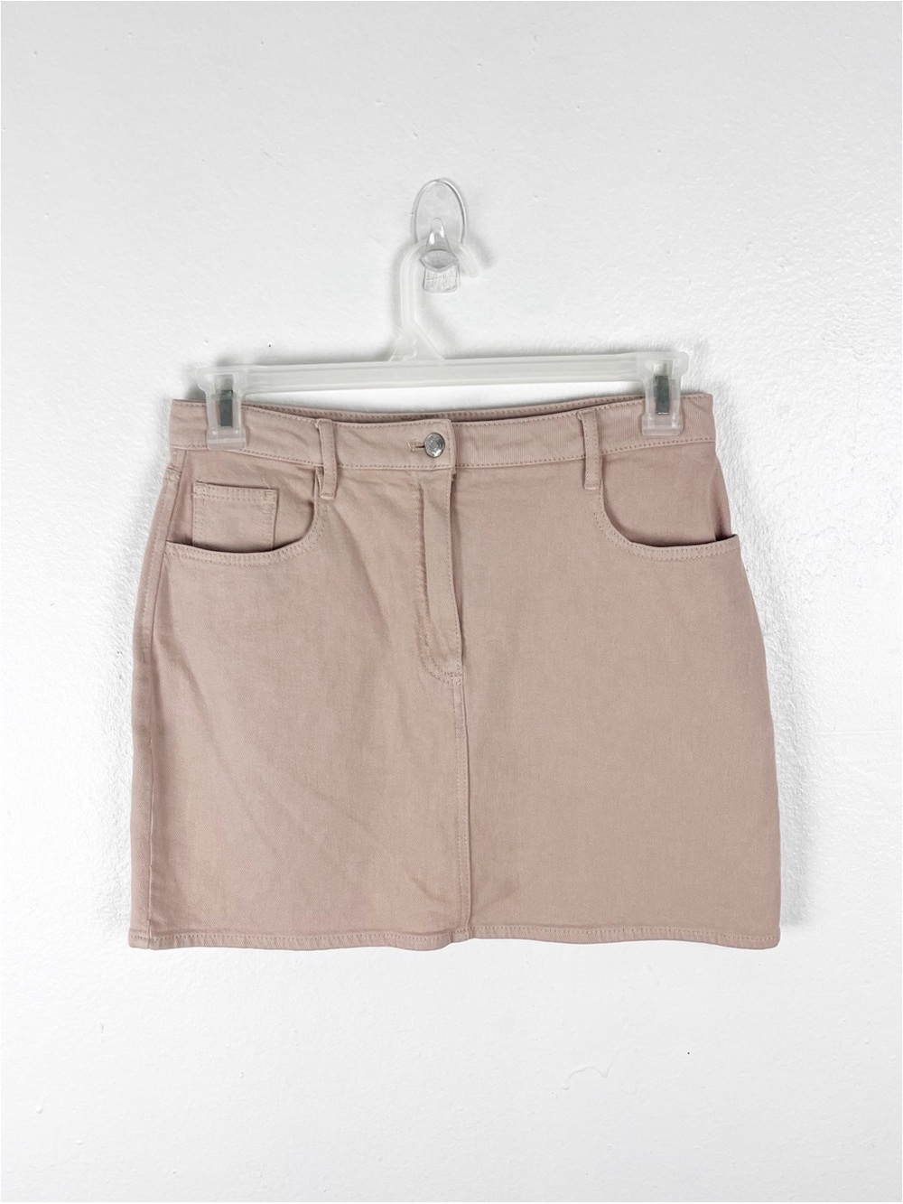ARITZIA WILFRED FREE Tan Five Pocket Mini Skirt Size 10 Casual Neutral Preppy